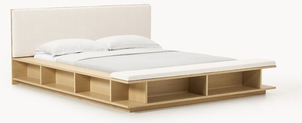 Letto in legno con panca e mensole laterali Clark