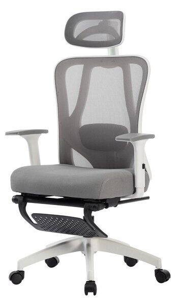 SevenComfort sedia da ufficio sedia ergonomica girevole da scrivania con poggiatesta regolabile, braccioli, supporto lombare sedia executive 150kg grigio