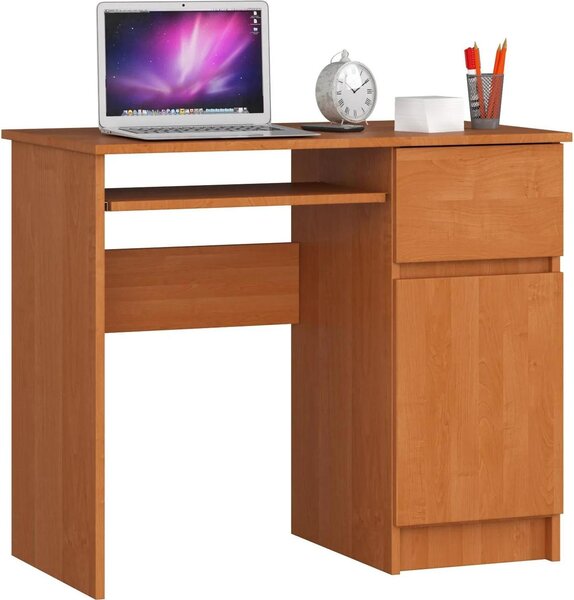 Scrivania PIKSEL PK OLCHA in colore olcha per spazi ridotti - Scrivania elegante e funzionale con spazio di archiviazione