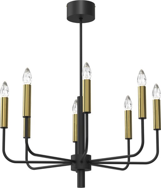 Lampadario a sospensione Akasya nero e oro 8xE14 15W Luminex