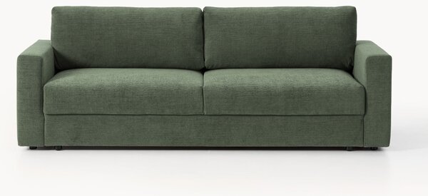 Divano letto 3 posti in velluto con contenitore Tasha