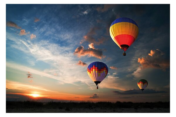 Dipinto su tela Mongolfiere 90x135 cm