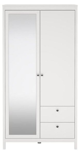 Calicosy - Armadio 2 ante (1 con specchio) e 2 cassetti bianco H199 cm - BARCELONE