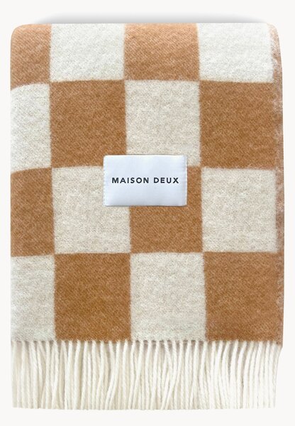 Coperta in lana con motivo a quadri Checkerboard