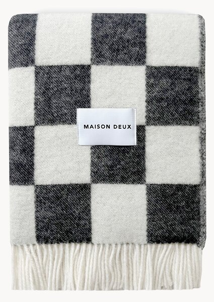 Coperta in lana con motivo a quadri Checkerboard