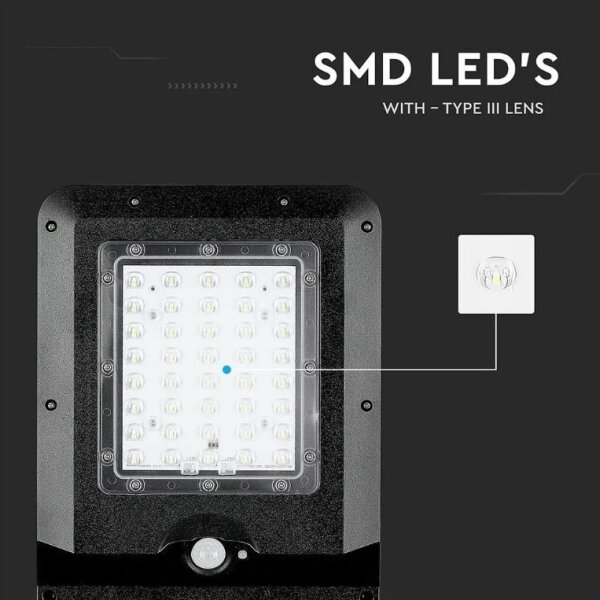 Lampione solare a LED con sensore LED/15W/7,4V 4000K IP65 10800 mAh