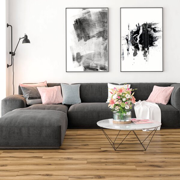 Pavimento in spc (stone polymer composite) flottante clic Cambridge rovere scuro Sp 5.5 mm
