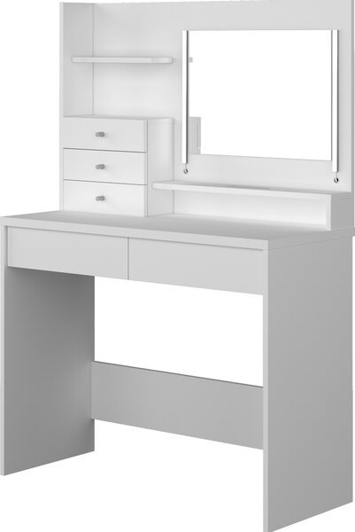 Tavolino da toilette con spazio e LED - Bianco - GUILIANA
