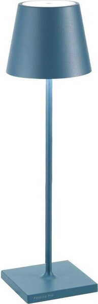 Lampada a led da tavolo Poldina Pro Blu Avio ricaricabile e dimmerabile con batteria fino a 12 ore. Da uso esterno IP65