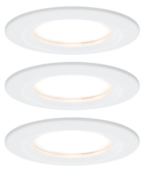Paulmann Faretto da incasso Nova Coin 3 bianco rotondo dimmerabile Coin,, Bianco / Opale, Corridoio, Alluminio, Moderno, Faretto da incasso