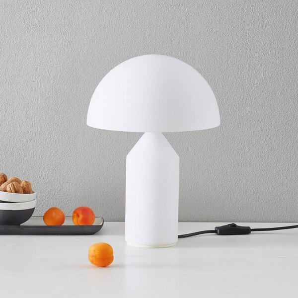 Oluce Lampada da tavolo di design ATOLLO, Bianco / Opale, Soggiorno / Sala da pranzo, Metallo, Design, Lampada da tavolo