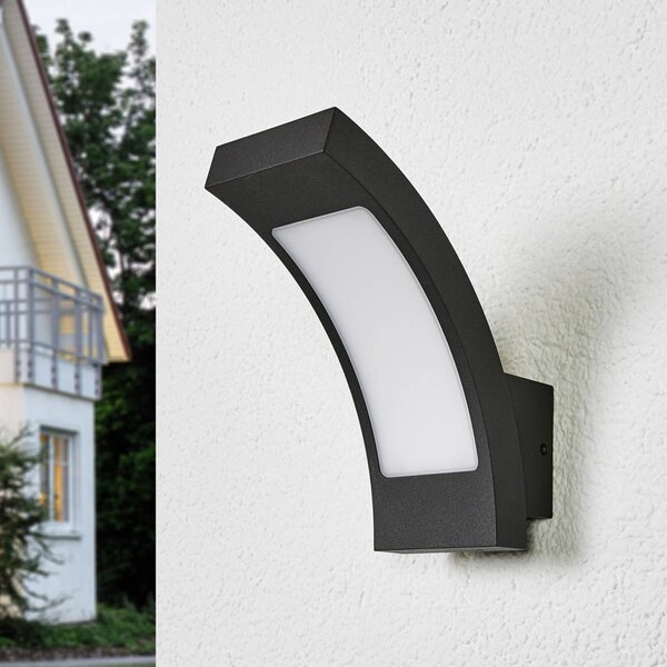 Applique da esterni a LED Juvia Lucande, Nero, Alluminio, Moderno, Applique LED da esterni