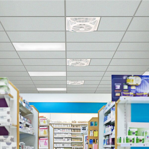 Westinghouse Ventilatore da incasso a soffitto Windsquare, Bianco / Opale, Soggiorno / Sala da pranzo, Plastica, Moderno