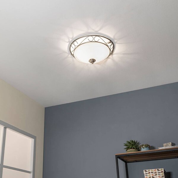 Searchlight Plafoniera soffitto Anneke, dimmerabile, Bronzo / Ottone antico, Soggiorno / Sala da pranzo, Vetro, Campagna / Rustiche, Plafoniera