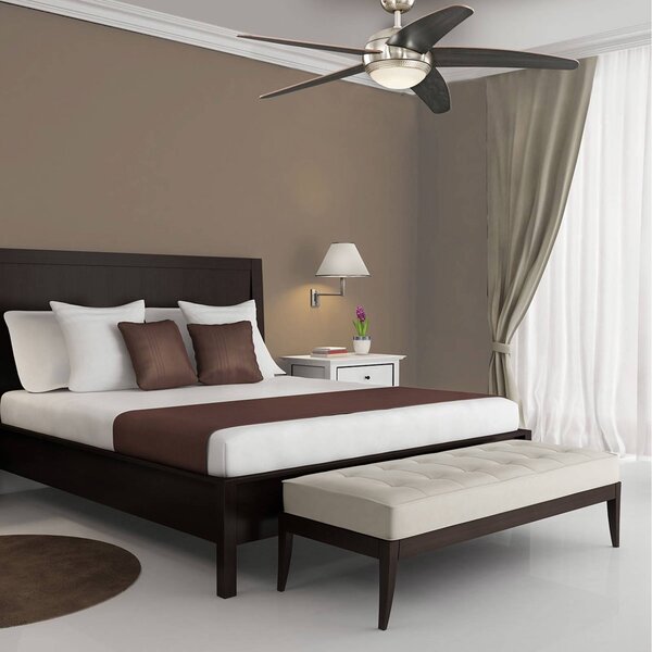 Westinghouse Ventilatore Bendan con pale wengé Bendan, dimmerabile, Legno scuro, Soggiorno / Sala da pranzo, Legno, Moderno