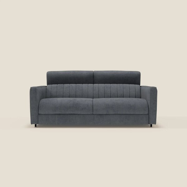 Nivon Divano letto moderno materasso H16 cm con poggiatesta in tessuto