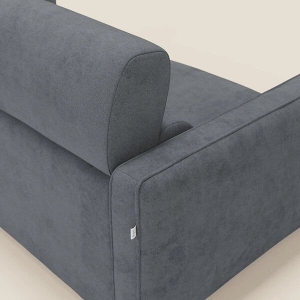 Nivon Divano letto moderno materasso H16 cm con poggiatesta in tessuto