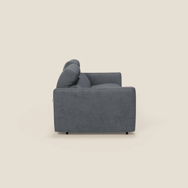 Nivon Divano letto moderno materasso H16 cm con poggiatesta in tessuto