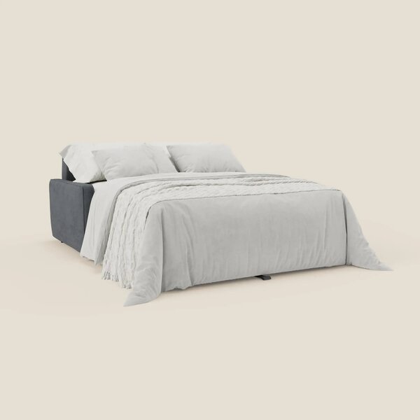 Nivon Divano letto moderno materasso H16 cm con poggiatesta in tessuto