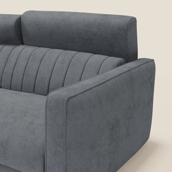 Nivon Divano letto moderno materasso H16 cm con poggiatesta in tessuto
