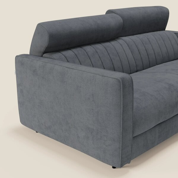 Nivon Divano letto moderno materasso H16 cm con poggiatesta in tessuto