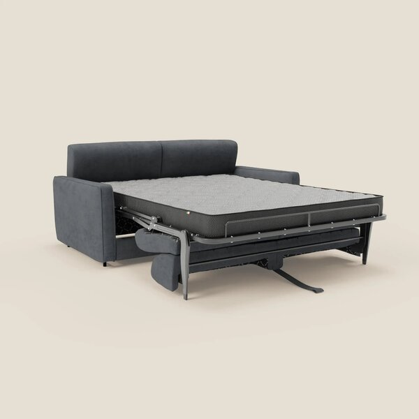 Nivon Divano letto moderno materasso H16 cm con poggiatesta in tessuto