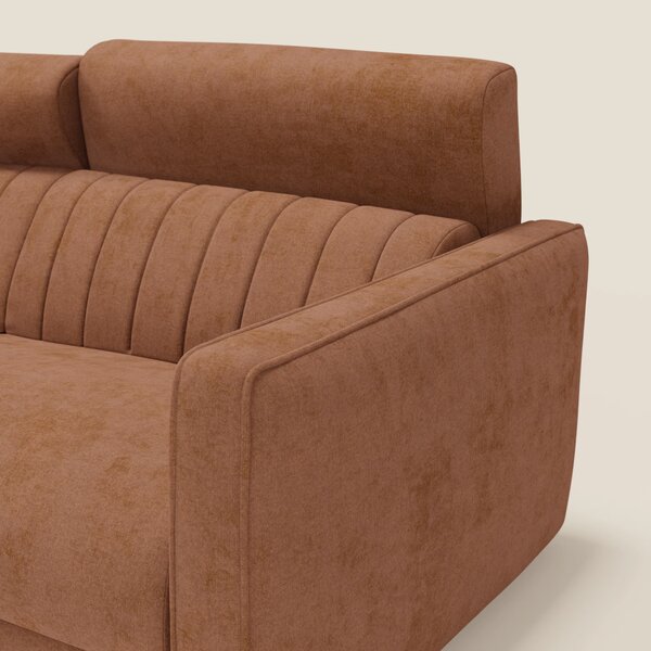Nivon Divano letto moderno materasso H16 cm con poggiatesta in tessuto