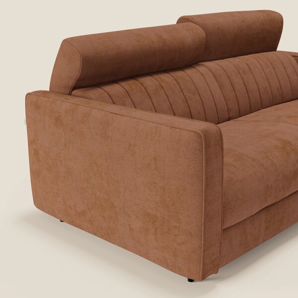 Nivon Divano letto moderno materasso H16 cm con poggiatesta in tessuto