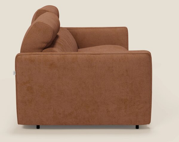 Nivon Divano letto moderno materasso H16 cm con poggiatesta in tessuto