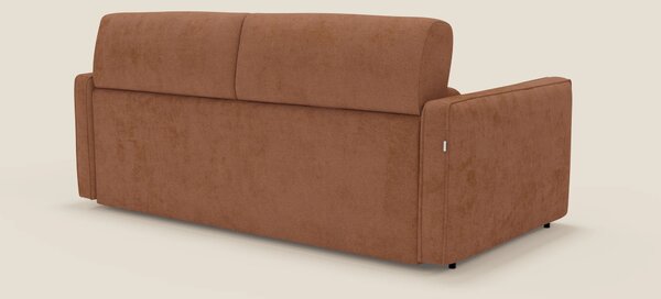 Nivon Divano letto moderno materasso H16 cm con poggiatesta in tessuto