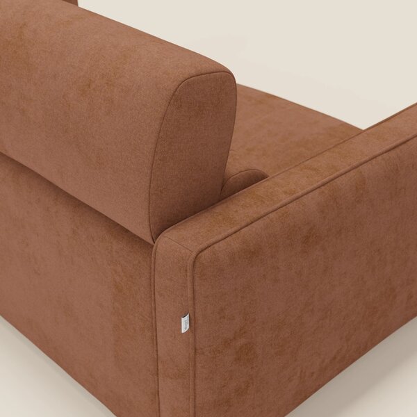 Nivon Divano letto moderno materasso H16 cm con poggiatesta in tessuto