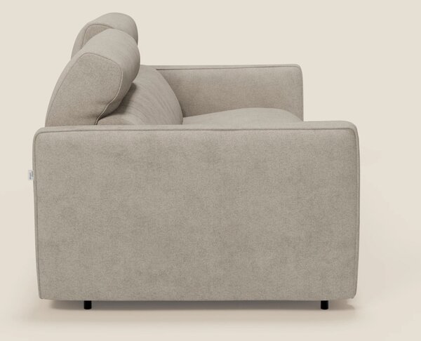 Nivon Divano letto moderno materasso H16 cm con poggiatesta in tessuto