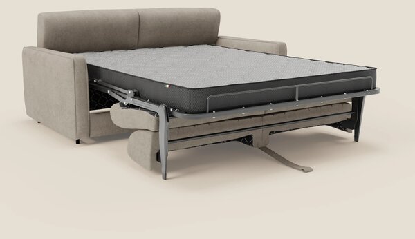 Nivon Divano letto moderno materasso H16 cm con poggiatesta in tessuto