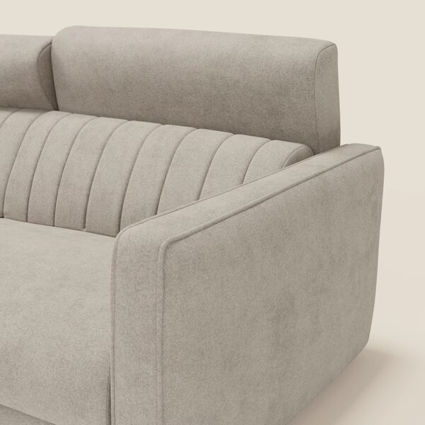 Nivon Divano letto moderno materasso H16 cm con poggiatesta in tessuto