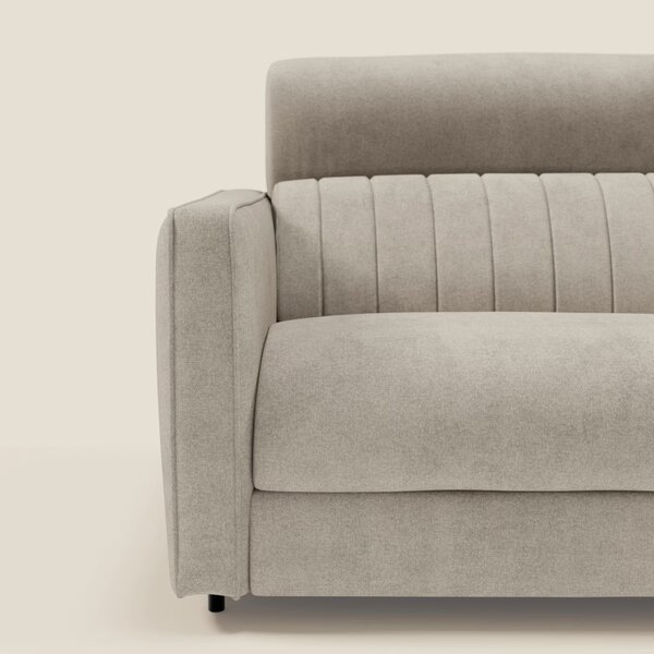 Nivon Divano letto moderno materasso H16 cm con poggiatesta in tessuto
