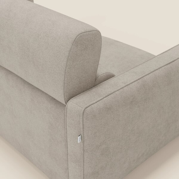 Nivon Divano letto moderno materasso H16 cm con poggiatesta in tessuto