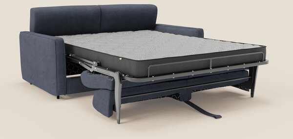 Nivon Divano letto moderno materasso H16 cm con poggiatesta in tessuto