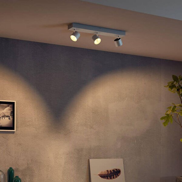 Philips Triplo spot LED Star, warmglow, bianco STAR, dimmerabile, Bianco / Opale, Soggiorno / Sala da pranzo, Metallo, Moderno