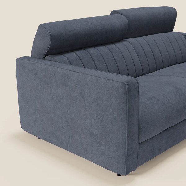 Nivon Divano letto moderno materasso H16 cm con poggiatesta in tessuto