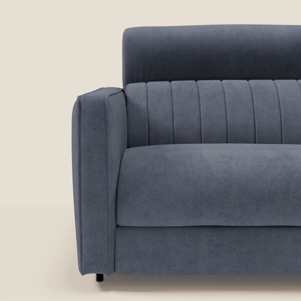 Nivon Divano letto moderno materasso H16 cm con poggiatesta in tessuto