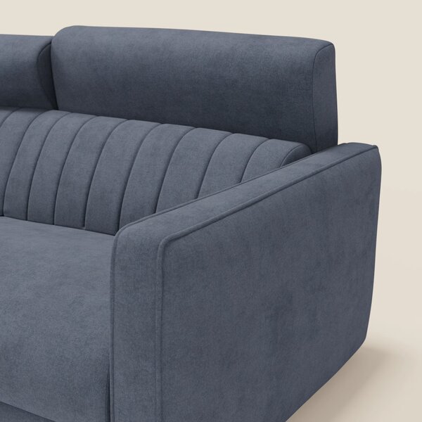 Nivon Divano letto moderno materasso H16 cm con poggiatesta in tessuto