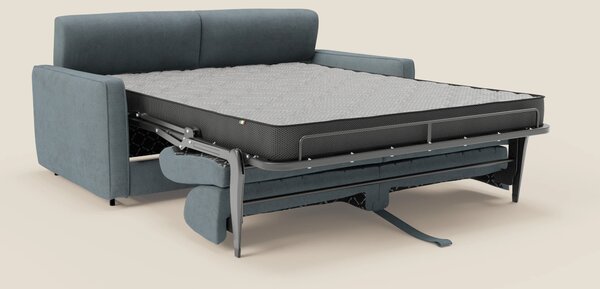 Nivon Divano letto moderno materasso H16 cm con poggiatesta in tessuto