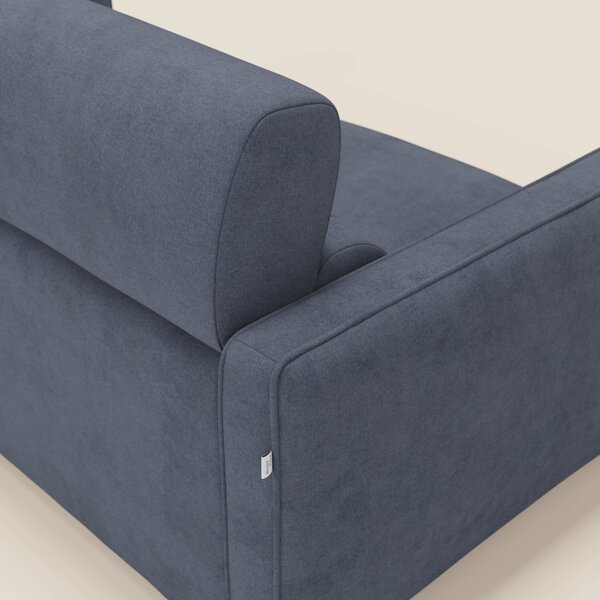 Nivon Divano letto moderno materasso H16 cm con poggiatesta in tessuto