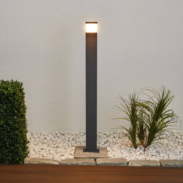 Lampioncino da giardino Timm Lucande, Nero, Alluminio, Moderno, Lampada LED da esterni