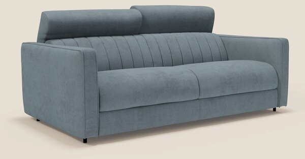 Nivon Divano letto moderno materasso H16 cm con poggiatesta in tessuto