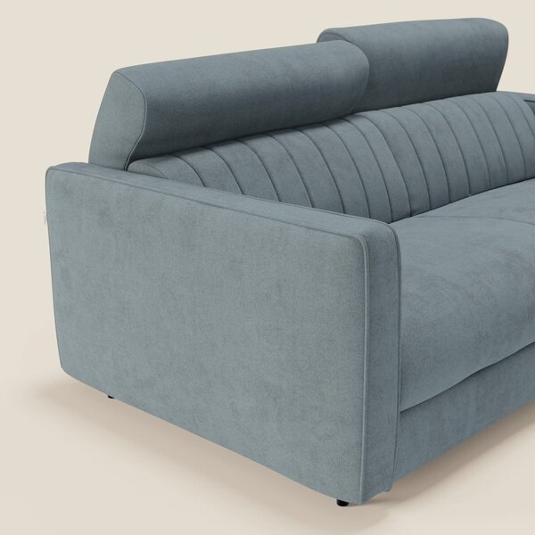 Nivon Divano letto moderno materasso H16 cm con poggiatesta in tessuto