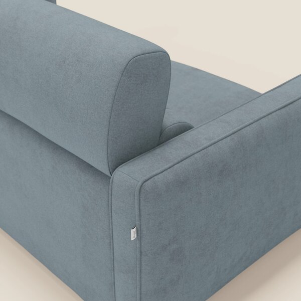 Nivon Divano letto moderno materasso H16 cm con poggiatesta in tessuto