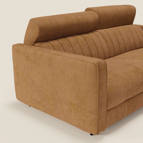 Nivon Divano letto moderno materasso H16 cm con poggiatesta in tessuto