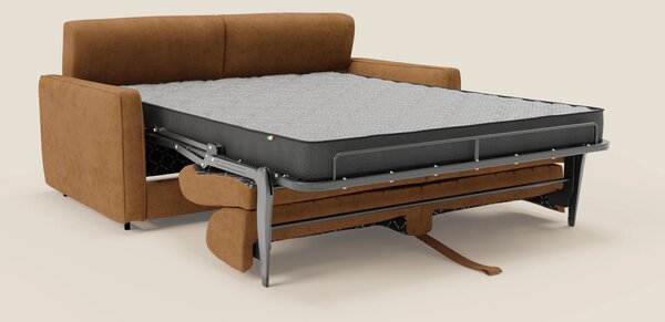 Nivon Divano letto moderno materasso H16 cm con poggiatesta in tessuto