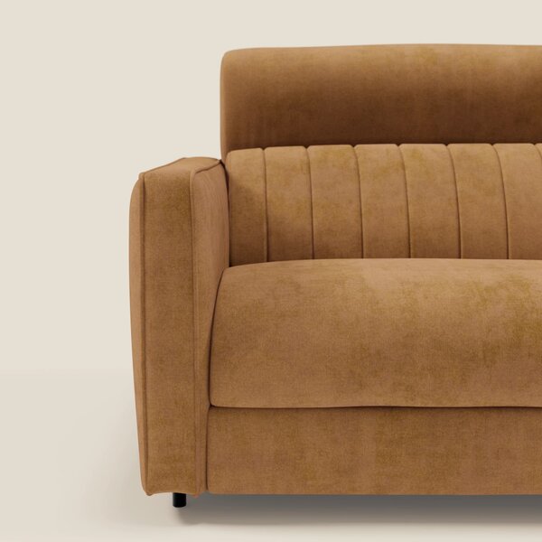 Nivon Divano letto moderno materasso H16 cm con poggiatesta in tessuto